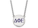 LogoArt Sterling Silver Delta Phi Epsilon Small Enameled Pendant Necklace With 18 Inch