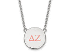 LogoArt Sterling Silver Delta Zeta Small Enameled Pendant Necklace With 18 Inch