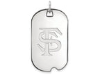 LogoArt Sterling Silver Florida State University Large Dog Tag Pendant Necklace