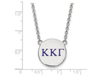 LogoArt Sterling Silver Kappa Kappa Gamma Small Enameled Pendant Necklace With 18 Inch