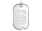 LogoArt Sterling Silver Michigan State University Large Dog Tag Pendant Necklace