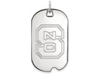LogoArt Sterling Silver North Carolina State University Large Dog Tag Pendant Necklace