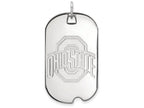LogoArt Sterling Silver Ohio State University Large Dog Tag Pendant Necklace