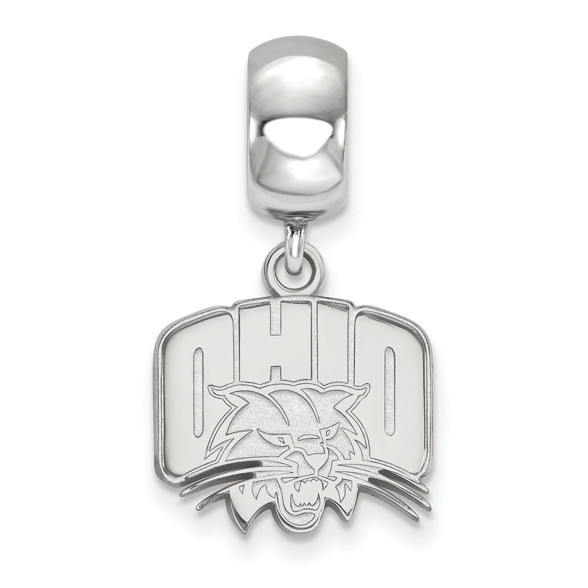 LogoArt Sterling Silver Ohio University Small Bead Charm Charm Dangle Bead Charm