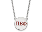 LogoArt Sterling Silver Pi Beta Phi Small Enameled Pendant Necklace With 18 Inch
