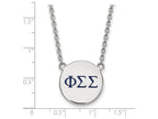 LogoArt Sterling Silver Phi Sigma Sigma Small Enameled Pendant Necklace With 18 Inch