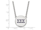 LogoArt Sterling Silver Sigma Sigma Sigma Small Enameled Pendant Necklace With 18 Inch