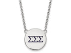 LogoArt Sterling Silver Sigma Sigma Sigma Small Enameled Pendant Necklace With 18 Inch