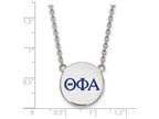 LogoArt Sterling Silver Theta Phi Alpha Small Enameled Pendant Necklace With 18 Inch
