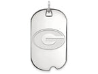 LogoArt Sterling Silver University Of Georgia Large Dog Tag Pendant Necklace