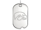 LogoArt Sterling Silver University Of Iowa Large Dog Tag Pendant Necklace