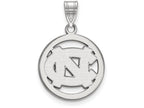 LogoArt Sterling Silver University Of North Carolina Sm Pendant Necklace In Circle