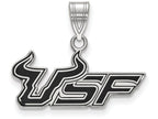LogoArt Sterling Silver University Of South Florida Medium Enamel Pendant Necklace