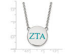 LogoArt Sterling Silver Zeta Tau Alpha Small Enameled Pendant Necklace With 18 Inch