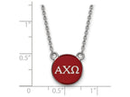 LogoArt Sterling Silver Alpha Chi Omega Extra Small Enameled Pendant Necklace With 18 Inch