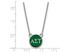 LogoArt Sterling Silver Alpha Sigma Tau Extra Small Enameled Pendant Necklace With 18 Inch