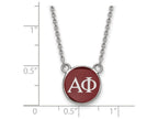 LogoArt Sterling Silver Alpha Phi Extra Small Enameled Pendant Necklace With 18 Inch