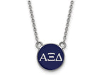LogoArt Sterling Silver Alpha Xi Delta Extra Small Enameled Pendant Necklace With 18 Inch