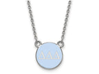 LogoArt Sterling Silver Delta Delta Delta Extra Small Enameled Pendant Necklace With 18 Inch