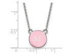 LogoArt Sterling Silver Delta Gamma Extra Small Enameled Pendant Necklace With 18 Inch