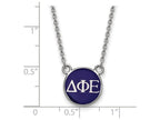 LogoArt Sterling Silver Delta Phi Epsilon Extra Small Enameled Pendant Necklace With 18 Inch