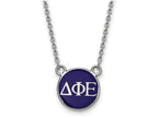 LogoArt Sterling Silver Delta Phi Epsilon Extra Small Enameled Pendant Necklace With 18 Inch