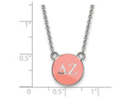 LogoArt Sterling Silver Delta Zeta Extra Small Enameled Pendant Necklace With 18 Inch