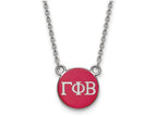 LogoArt Sterling Silver Gamma Phi Beta Extra Small Enameled Pendant Necklace With 18 Inch