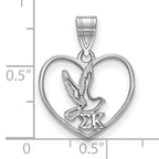 LogoArt Sterling Silver Ohio University Large Enamel Pendant Necklace