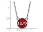 LogoArt Sterling Silver Pi Beta Phi Extra Small Enameled Pendant Necklace With 18 Inch