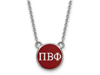 LogoArt Sterling Silver Pi Beta Phi Extra Small Enameled Pendant Necklace With 18 Inch