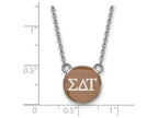 LogoArt Sterling Silver Sigma Delta Tau Extra Small Enameled Pendant Necklace With 18 Inch