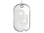 LogoArt Sterling Silver Oklahoma Large Dog Tag Pendant Necklace