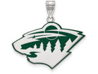 LogoArt Sterling Silver Minnesota Wild Large Enamel Pendant Necklace