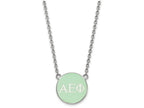 LogoArt Sterling Silver Alpha Epsilon Phi Small Enameled Pendant Necklace With 18 Inch