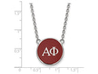 LogoArt Sterling Silver Alpha Phi Small Enameled Pendant Necklace With 18 Inch