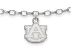 LogoArt Sterling Silver Auburn University Anklet