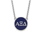 LogoArt Sterling Silver Alpha Xi Delta Small Enameled Pendant Necklace With 18 Inch
