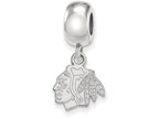 LogoArt Sterling Silver Chicago Blackhawks Bead Charm Charm Xs Dangle Bead Charm