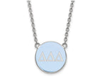 LogoArt Sterling Silver Delta Delta Delta Small Enameled Pendant Necklace With 18 Inch