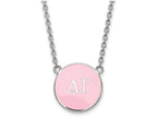 LogoArt Sterling Silver Delta Gamma Small Enameled Pendant Necklace With 18 Inch