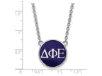 LogoArt Sterling Silver Delta Phi Epsilon Small Enameled Pendant Necklace With 18 Inch
