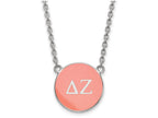 LogoArt Sterling Silver Delta Zeta Small Enameled Pendant Necklace With 18 Inch