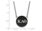 LogoArt Sterling Silver Kappa Alpha Theta Small Enameled Pendant Necklace With 18 Inch
