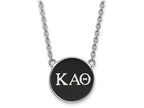 LogoArt Sterling Silver Kappa Alpha Theta Small Enameled Pendant Necklace With 18 Inch
