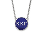LogoArt Sterling Silver Kappa Kappa Gamma Small Enameled Pendant Necklace With 18 Inch