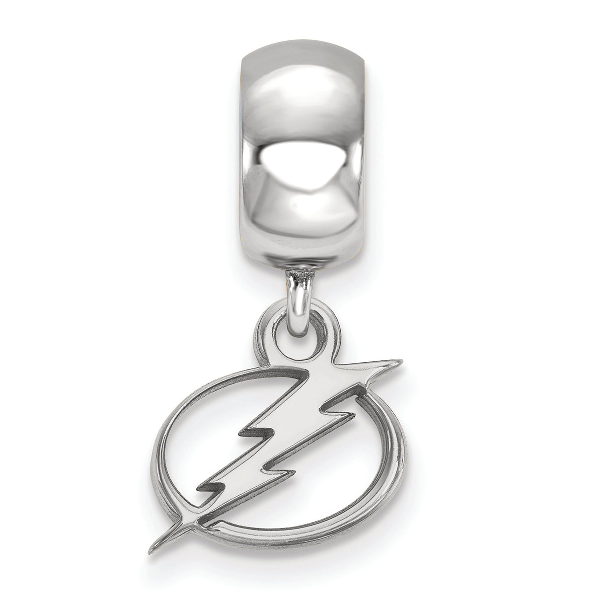 LogoArt Sterling Silver Tampa Bay Ligtning Bead Charm Charm Xs Dangle Bead Charm