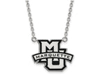 LogoArt Sterling Silver Marquette University Large Enamel Pendant Necklace