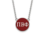 LogoArt Sterling Silver Pi Beta Phi Small Enameled Pendant Necklace With 18 Inch