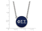 LogoArt Sterling Silver Phi Sigma Sigma Small Enameled Pendant Necklace With 18 Inch